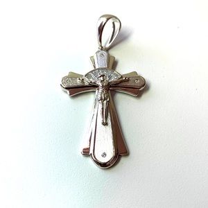 Stamped 925 solid Sterling silver cross pendant